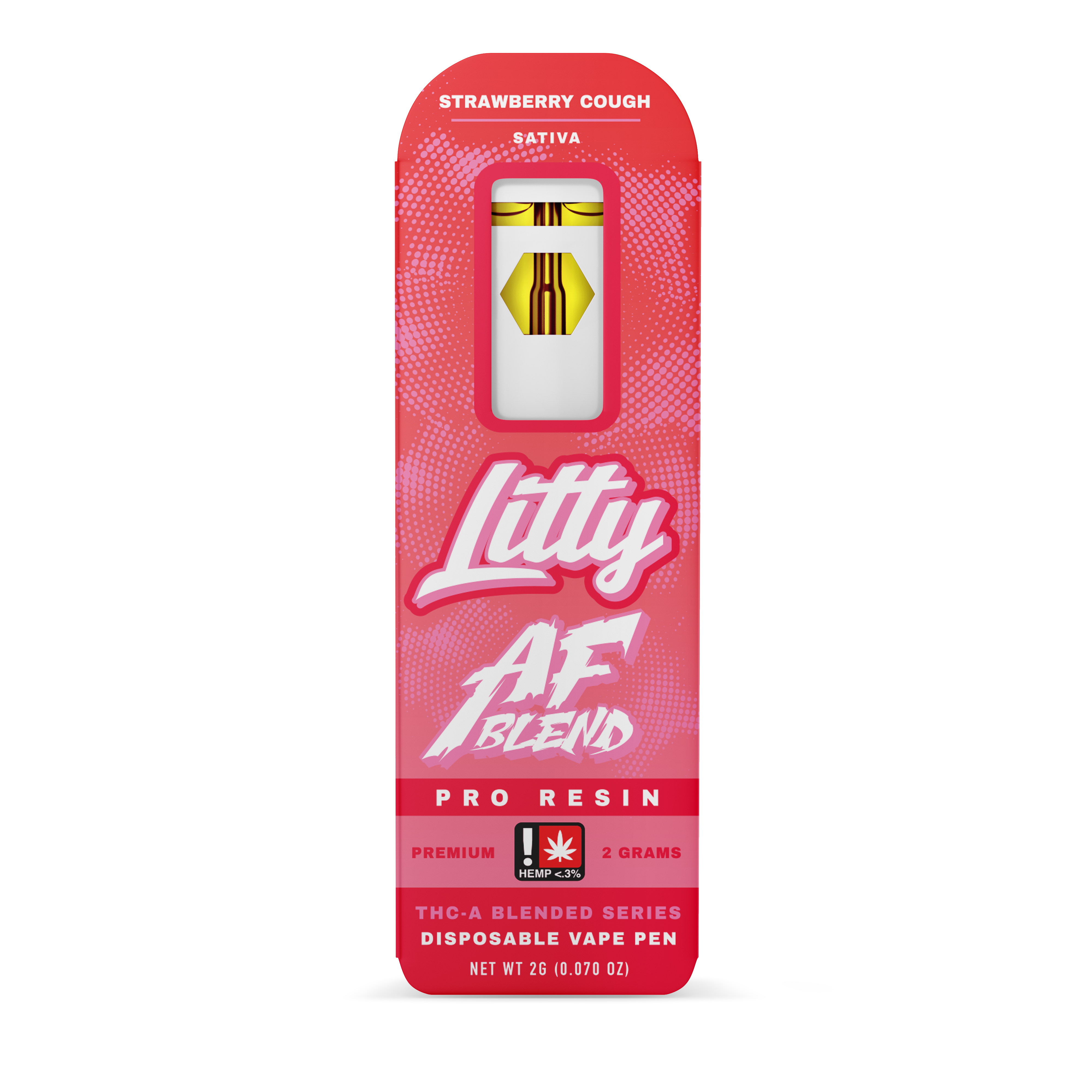 Litty - THCA - AF PRO RESIN - Strawberry Cough - Sativa - 2G - Disposable 